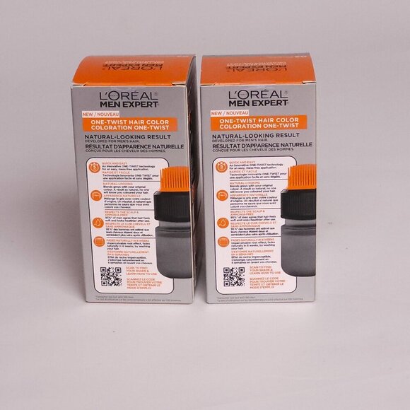 L'OREAL MEN EXPERT One Twist Hair Colour Shade 02 Real Black BNIP LOT OF 2 - Picture 4 of 6